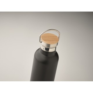 Botella lechera aislante de doble pared con tapa de madera